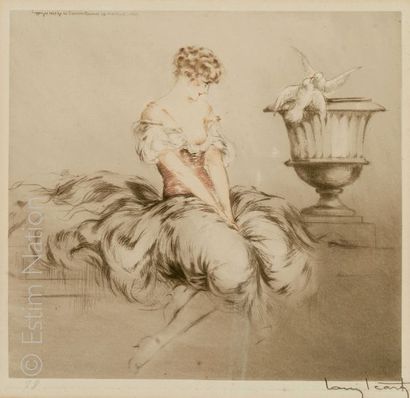 Louis ICART (1888-1950) "Jeune femme aux colombes"


Gravure en couleurs signée en...