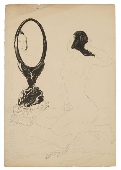Nicolas STERNBERG (1901-c.1960) Nu féminin au miroir


Dessin à l'encre signé et...