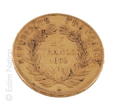 20 FRANCS OR - NAPOLEON Pièce de 20 francs en or, Napoléon tête nue de 1852. 


P.B.:...
