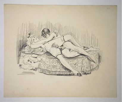 ANONYME ANONYME


Dessin original représentant un homme avec une femme sur un lit...