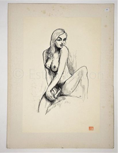 ANONYME ANONYME


Dessin original représentant une jeune femme nue assise s'introduisant...