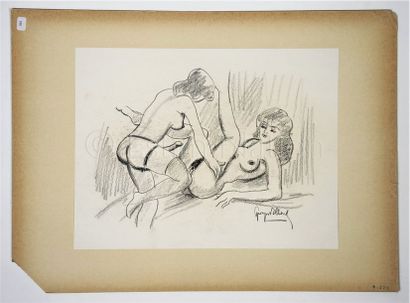 ANONYME ANONYME


Dessin original représentant deux femmes nues complices - fusain...