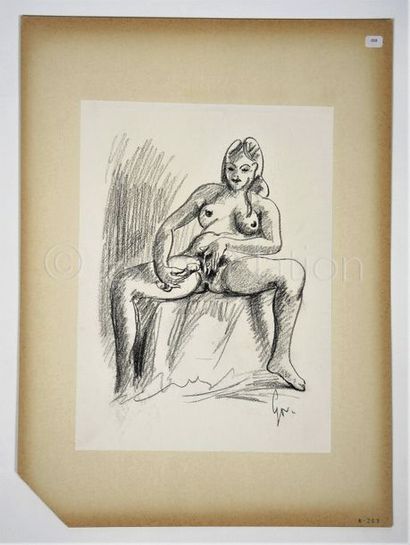ANONYME ANONYME


Dessin original représentant une femme nue assise et prête à l'introduction...