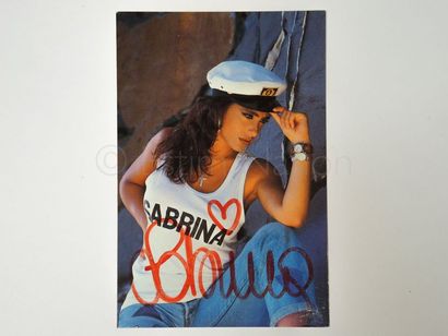 ANONYME Photographie couleurs avec autographe original de Sabrina Salerno (chanteuse,...