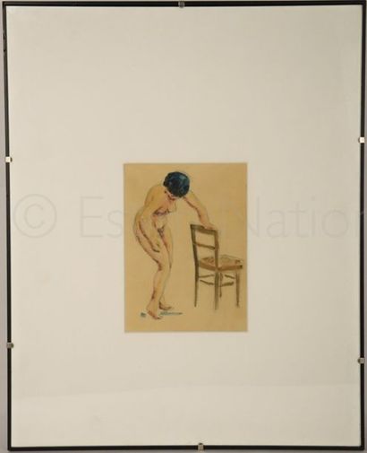 Georges MAILLEZ (XIX - XXe) "Nu féminin à la chaise"


Dessin au crayon et aquarelle...