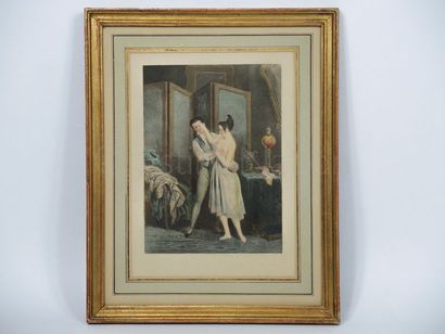 Julien VALLOU de VILLENEUVE (1795-1866) "Le déshabillage"
Lithographie en couleurs...