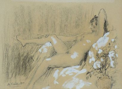 Antoine CALBET (1860-1942) "Nu féminin allongé"


Dessin au fusain et rehauts de...