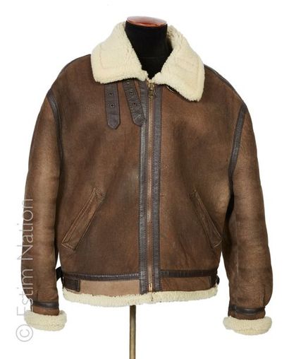 SCHOTT BROS VINTAGE VESTE bombardier type B-3 pour homme en agneau lainé retourné...