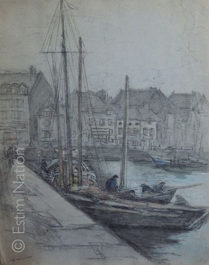 VAGH-WEINMANN (XXe) "Marine avec voiliers à quai"


Crayon et pastel sec dur papier,...