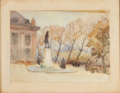 CARLIER C. "Vue de Paris, Place de l'Institut (?)"


Aquarelle signée en bas à gauche....