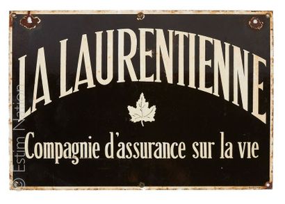 PLAQUES EMAILLEES - La Laurentienne. Dim: 35.5 x 50.5 cm 


- Cie Générale d'Assurances,...