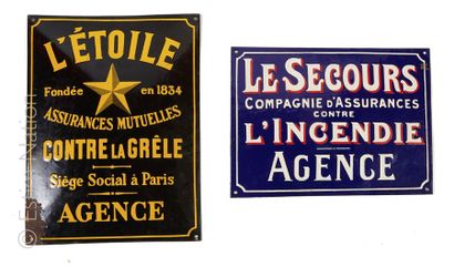 PLAQUES EMAILLEES - L'Etoile. Dim: 45 x 23 cm


- Le Secours. Dim: 30 x 40 cm 


(en...