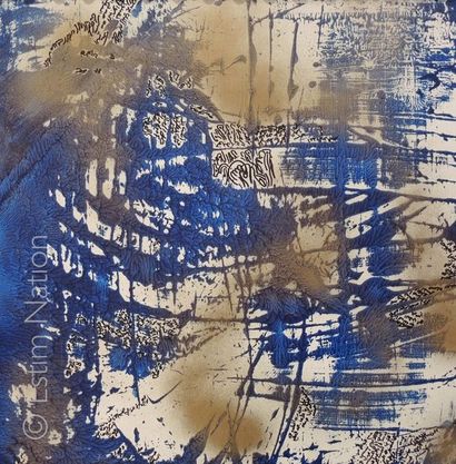 Rashid El KHALIFA (?) "Composition abstraite bleue"


Technique mixte avec traces...