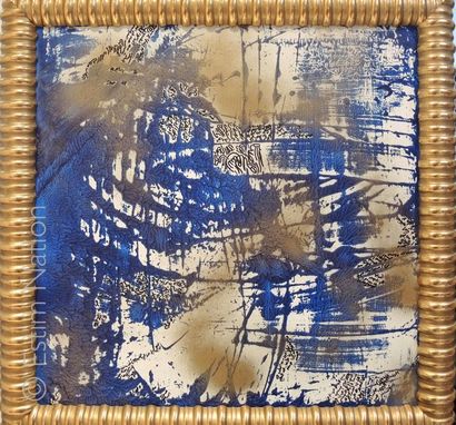 Rashid El KHALIFA (?) "Composition abstraite bleue"


Technique mixte avec traces...