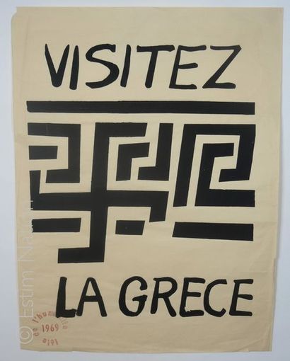 AFFICHES - FETE DE L'HUMANITE Lot de deux affiches "Visitez La Grèce" et "Victoire...