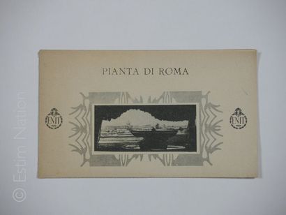 TOURISME-ROME Plan dépliant de Rome,format 32 x 40 cm,en couleurs,années 20-30,très...