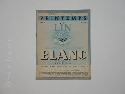 GRANDS MAGASINS DU PRINTEMPS-PARIS Catalogue du ''Blanc'',format 21 x 27 cm,daté...