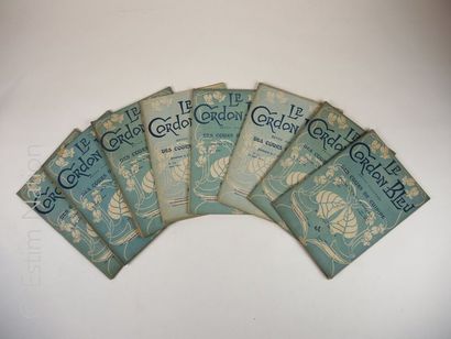 GASTRONOMIE-CUISINE Ensemble de 8 numéros de la revue ''Le Cordon bleu'',années 1910-1914,en...