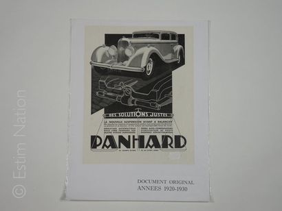 ART PUBLICITAIRE-PANHARD Gravure tirée d'un magazine grand format de l'époque,années...