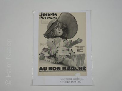 ART PUBLICITAIRE-AU BON MARCHE Gravure tirée d'un magazine grand format de l'époque,années...