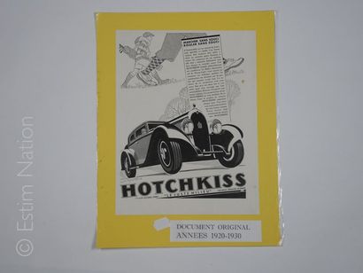 ART PUBLICITAIRE-HOTCHKISS Gravure tirée d'un magazine grand format de l'époque,années...