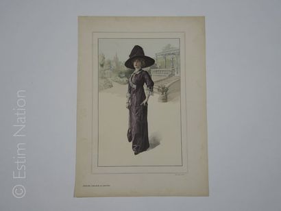 MODE 1910 Photographie en couleurs imprimée,mode 1910,28 x 39 cm,très bon état.