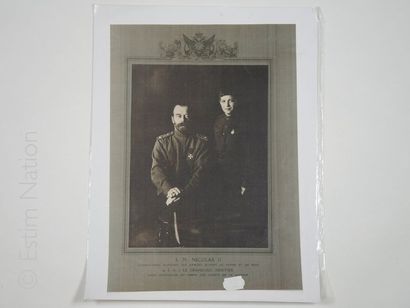 RUSSIE IMPÉRIALE Photographie imprimée,Nicolas II et le Tsarévitch,28 x 40 cm,impression...