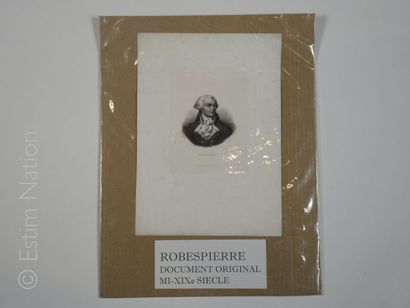 REVOLTION FRANCAISE-ROBESPIERRE Gravure en noir,21 x 29 cm,vers 1840,très bon ét...