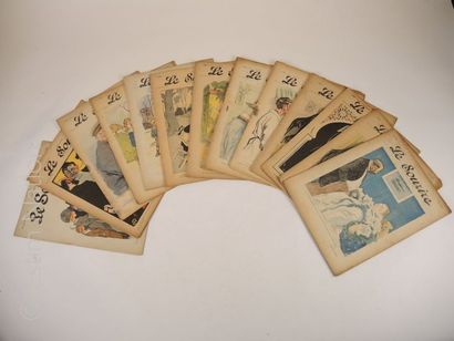 CARICATURE ''Le sourire'',lot de 13 revues diverses,années 1900>1910,état d'usage...