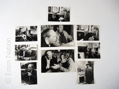 CELINE Ensemble de huit photos en noir et blanc,environ 10 x 8 cm,une avec Céline,autres...