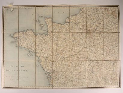 Cartes géographiques et routières de la France Suite de six cartes représentants...