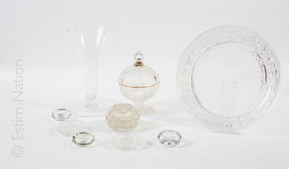 ARTS DE LA TABLE Bougeoir en cristal de BACCARAT (petite ébrechure). 


On joint...