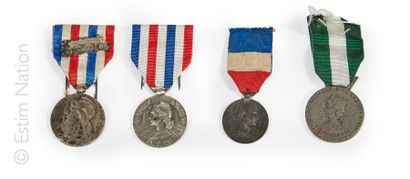 LOT DE MEDAILLES - CHEMINS DE FER - AGRICULTURE Lot de 4 médailles en bronze argenté...