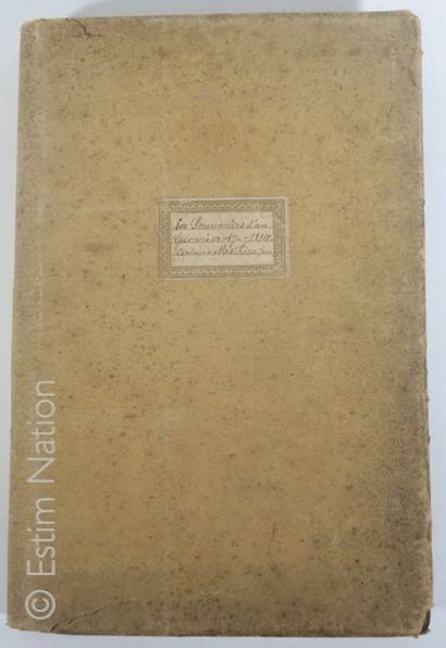 MILITARIA - SOUVENIRS HISTORIQUES Copie manuscrite d'un volume des "Mémoires de J.E.F....