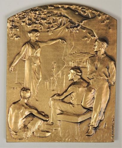MEDAILLE - AVIATION Plaque commémorative en bronze doré


Groupe de Paris des anciens...