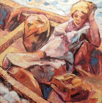 MALAMBU-DIBANDI "Portrait féminin assis"


Acrylique sur toile signée en bas à droite,...