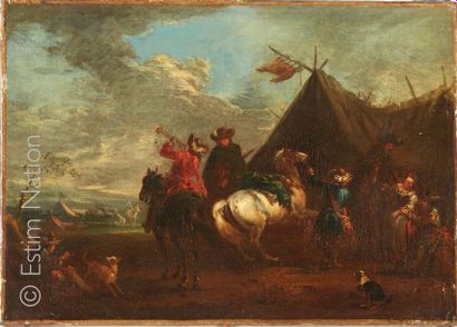 August QUERFURT (Wolfenbüttel, 1696 - Vienne, 1761) "Campement militaire"


Toile


27...