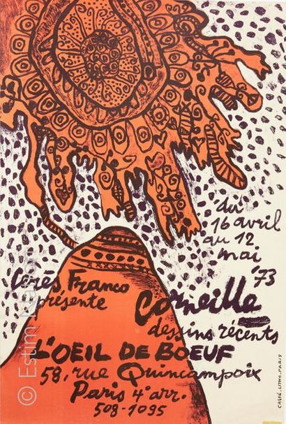 CORNEILLE Guillaume (1922-2010) Colomba pour une carte d'un restaurant - Dessins...