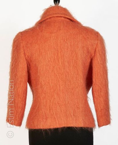 GIVENCHY VESTE courte croisée en mohair et laine orange, double boutonnage, deux...