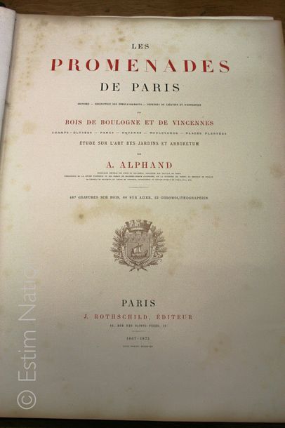 ALPHAND (Jean-Charles Adolphe) Adolphe Alphand. Les Promenades de Paris. ÉDITION...