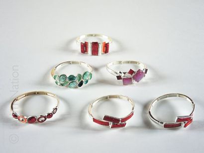 Lot de bracelets Lot de 6 bracelets à décor moderniste