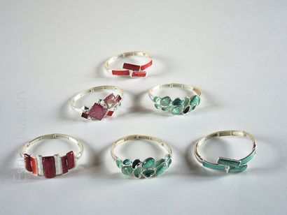 Lot de bracelets Lot de 6 bracelets à décor moderniste