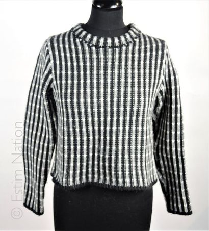 BELIEVE, ZARA KNIT, TOP SHOP SWEATER en tricot de coton mélangé gris, noir et blanc...