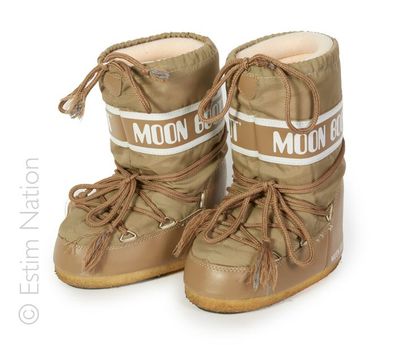 MOON BOOT PAIRE DE BOTTES DE NEIGE en nylon et composite taupe (P 27-30) (petite...