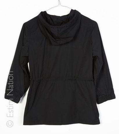 BONPOINT PARKA en polyester noir à capuche, taille coulissée, deux poches (T 8 a...