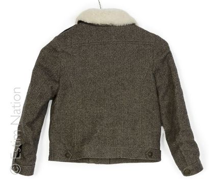 BONPOINT VESTE d’inspiration perfecto en laine vierge figurant des chevrons gris,...