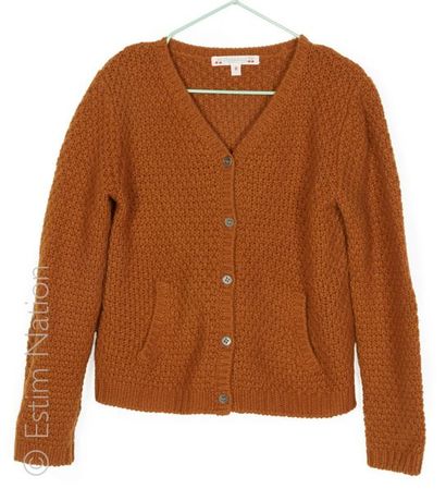 BONPOINT PULL-OVER en épais tricot d'alpaga, laine et acrylique gri, rose et bleu,...