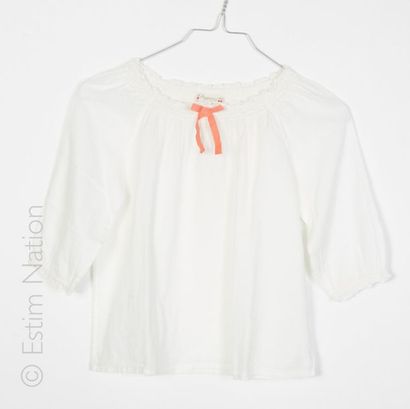 BONPOINT ROBE évasée en coton praliné rayé, BLOUSE évasée en coton pain d'épices...