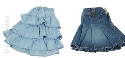 BONPOINT, MONIPRIX KIDS, BONPOINT JUPETTE en denim bleu, JUPE en coton rayé bleu...