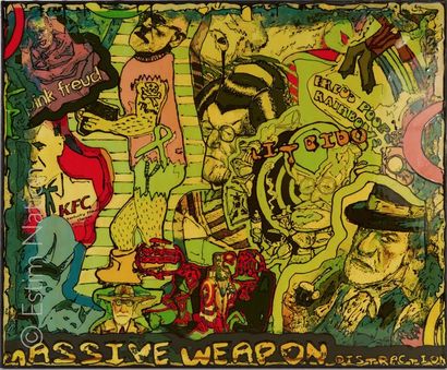 GAB (Gabriel Zrihen né en 1960) "Massive Weapon"
Huile sur toile, non signée
100...